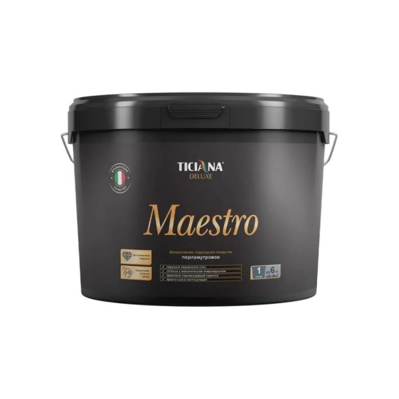 Декоративное структурное перламутровое покрытие TICIANA DELUXE Maestro (2,2 л) 4300012602 Декоративное структурное перламутровое покрытие TICIANA DELUXE Maestro (2,2 л) 4300012602