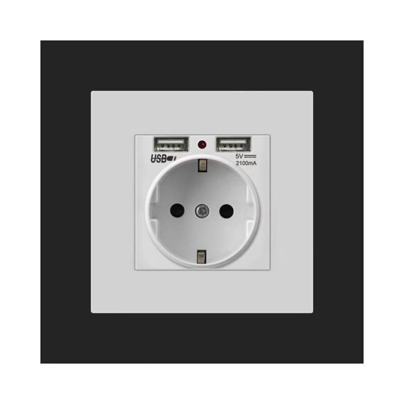 Розетка USB Wiekk белая 86IS21SV-USBW ШВ-00000357