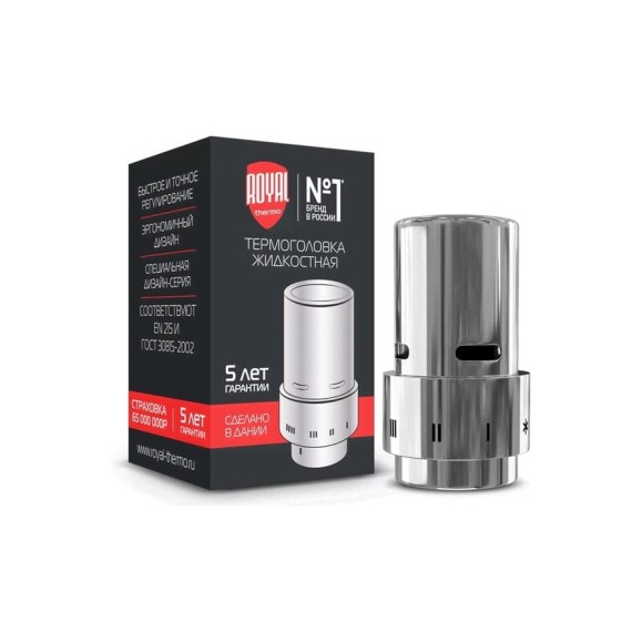 Жидкостная термоголовка ROYAL THERMO Design Click, хром НС-1281641 Жидкостная термоголовка ROYAL THERMO Design Click, хром НС-1281641