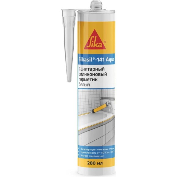 Высокоэффективный санитарный силиконовый герметик SIKA Sil-141 Aqua белый Картридж 280мл 746750 Высокоэффективный санитарный силиконовый герметик SIKA Sil-141 Aqua белый Картридж 280мл 746750
