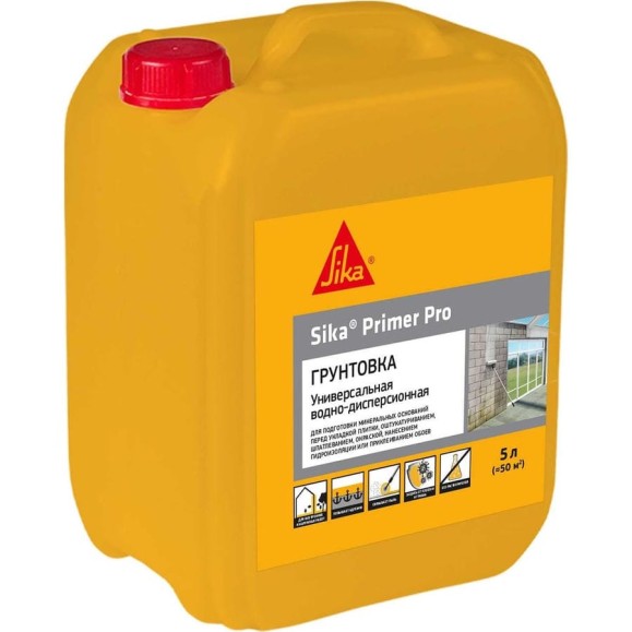Грунтовка универсальная водно-дисперсионная SIKA Грунт Primer Pro Канистра 5Л 497248