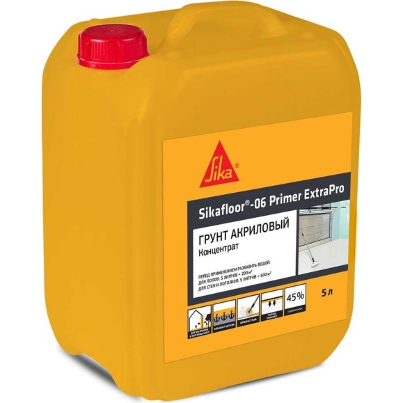Грунт акриловый концентрированный SIKA Floor-06 Primer ExtraPro Канистра 5Л 573359 Грунт акриловый концентрированный SIKA Floor-06 Primer ExtraPro Канистра 5Л 573359