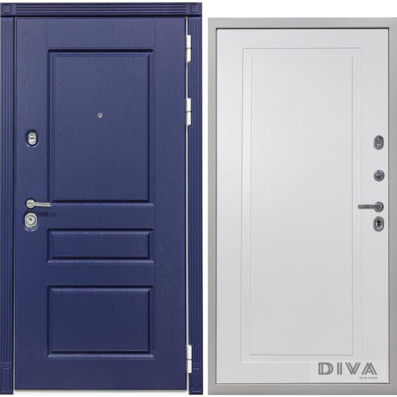 Дверь DIVA 45 2050x960 мм, правая, Роял синий - Н10 Белый Софт УТ-00075162 Дверь DIVA 45 2050x960 мм, правая, Роял синий - Н10 Белый Софт УТ-00075162