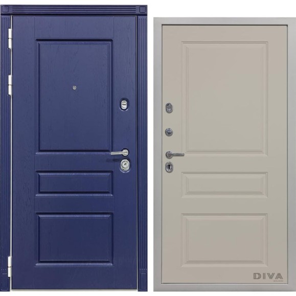 Дверь DIVA 45 2050x860 мм, левая, Роял синий - Д13 Софт Шампань УТ-00073239