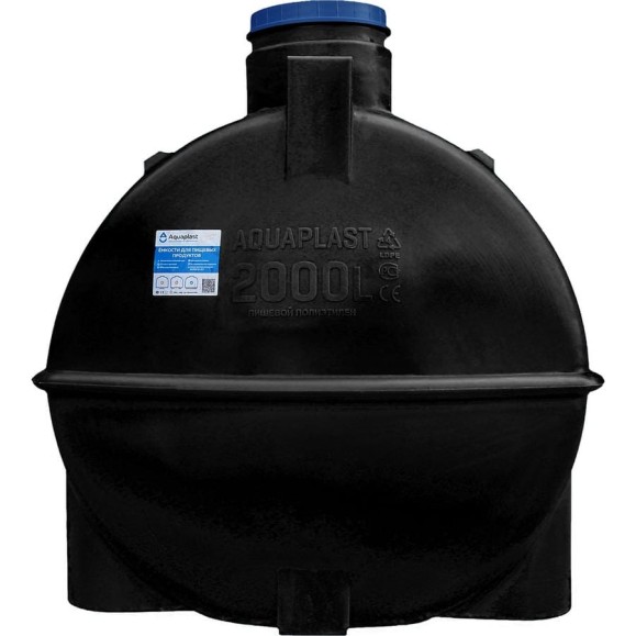 Овально-горизонтальный бак 3000л черный AQUAPLAST 4650017955297 Овально-горизонтальный бак 3000л черный AQUAPLAST 4650017955297