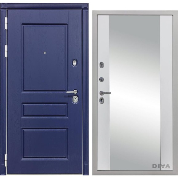 Дверь DIVA 45 зеркало, 2050x960 мм, левая, Роял синий - Д15 Белый Софт УТ-00073514 Дверь DIVA 45 зеркало, 2050x960 мм, левая, Роял синий - Д15 Белый Софт УТ-00073514