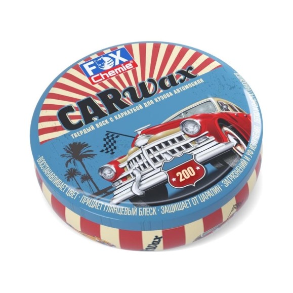 Твердый воск с карнаубой для кузова автомобиля Fox Chemie CAR WAX 200г LMF85 Твердый воск с карнаубой для кузова автомобиля Fox Chemie CAR WAX 200г LMF85