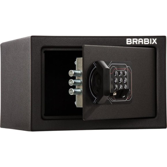 Офисный мебельный сейф BRABIX SF-170EL 170х260х230 мм, электронный замок, черный 291143 Офисный мебельный сейф BRABIX SF-170EL 170х260х230 мм, электронный замок, черный 291143