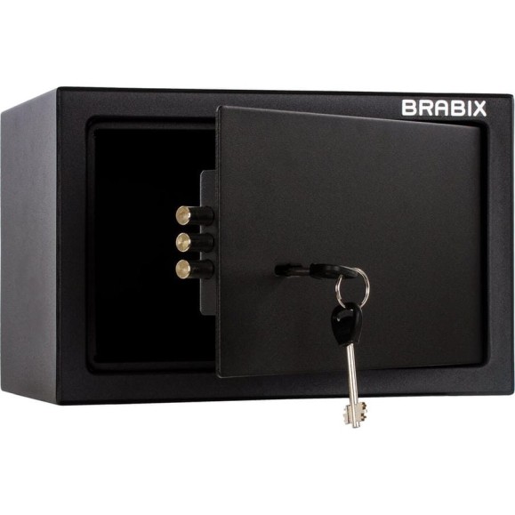 Офисный мебельный сейф BRABIX SF-200KL 200х310х200 мм, ключевой замок, черный 291144 Офисный мебельный сейф BRABIX SF-200KL 200х310х200 мм, ключевой замок, черный 291144