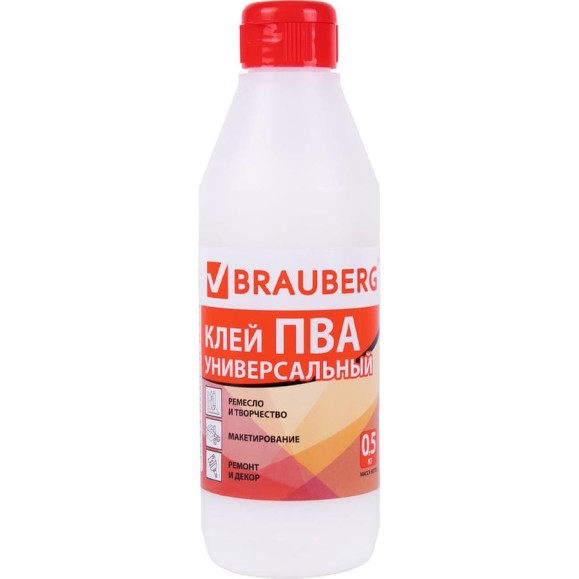 Универсальный клей ПВА BRAUBERG 0,5 кг 600982 Универсальный клей ПВА BRAUBERG 0,5 кг 600982