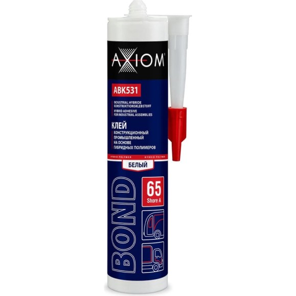 Клей конструкционный промышленный на основе гибридных полимеров AXIOM Шор А 65 белый ABK531 Клей конструкционный промышленный на основе гибридных полимеров AXIOM Шор А 65 белый ABK531