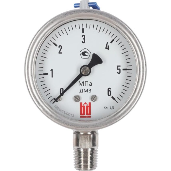Манометр ДМ 3 063 Р (0-6) МПа, кл.1.5, 1/4NPT BD 1153100009 Манометр ДМ 3 063 Р (0-6) МПа, кл.1.5, 1/4NPT BD 1153100009