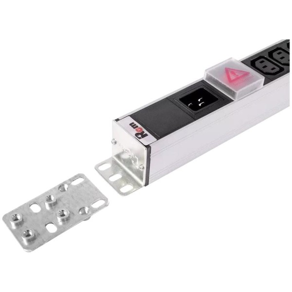 Блок силовых розеток Rem -16, вертикальный, неуправляемый, IEC 60320 С13x36, IEC 60320 С19x6, вход IEC 320 C20, 1463мм, однофазный 16А, выключатель, алюминий, без шнура R-16-36C13-6C19-V-1420