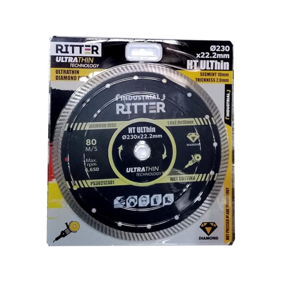 Диск алмазный Eco HT ULThin 230x22.23 мм, 1.6x2.0x10 мм RITTER PS30122300