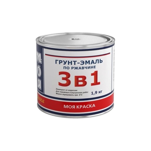 Грунт-Эмаль МОЯ КРАСКА 3 в 1, зеленая, 1.9 кг 16437 Грунт-Эмаль МОЯ КРАСКА 3 в 1, зеленая, 1.9 кг 16437