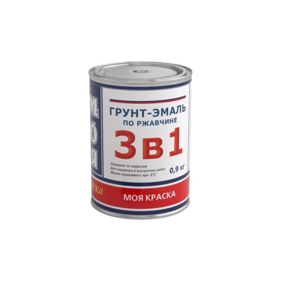 Грунт-Эмаль МОЯ КРАСКА 3 в 1, серая, 0.9 кг 16431 Грунт-Эмаль МОЯ КРАСКА 3 в 1, серая, 0.9 кг 16431