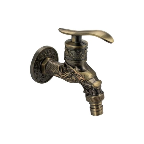 Кран водоразборный Санакс 1/2", 10 см от стены, металлокерамика, со штуцером, цвет БРОНЗА. 9255 Кран водоразборный Санакс 1/2", 10 см от стены, металлокерамика, со штуцером, цвет БРОНЗА. 9255
