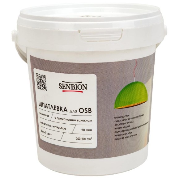 Резиновая шпатлевка с армирующим волокном для OSB SENBION 1 кг S-Шп-15224/1 Резиновая шпатлевка с армирующим волокном для OSB SENBION 1 кг S-Шп-15224/1