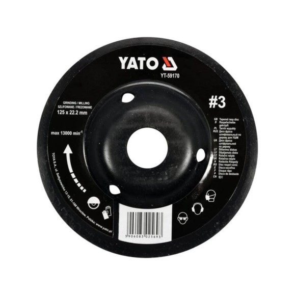 Диск-фреза шлифованный по дереву для УШМ, 125мм YATO YT-59170 Диск-фреза шлифованный по дереву для УШМ, 125мм YATO YT-59170