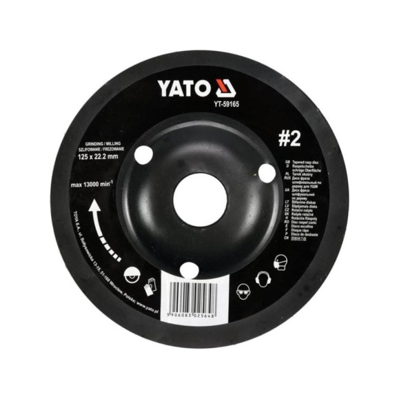 Диск-фреза шлифованный по дереву для УШМ, 125мм YATO YT-59165 Диск-фреза шлифованный по дереву для УШМ, 125мм YATO YT-59165