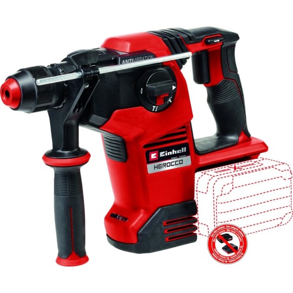 Аккумуляторный перфоратор Einhell PXC HEROCCO 36/28, 2x18 В, BL, 3.2 дж, 28 мм, кейс, без акк и зу 4513950 Аккумуляторный перфоратор Einhell PXC HEROCCO 36/28, 2x18 В, BL, 3.2 дж, 28 мм, кейс, без акк и зу 4513950