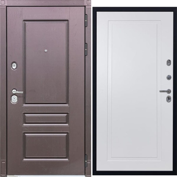 Дверь DIVA STR МХ-27 2050x860 мм, правая, Крафтовый дуб - Н10 Белый софт УТ-00079924