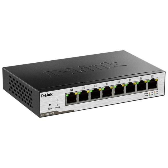Настраиваемый l2 коммутатор d-link с 8 портами 10/100/1000base-t и поддержкой питания по poe DGS-1100-08PD/B1B Настраиваемый l2 коммутатор d-link с 8 портами 10/100/1000base-t и поддержкой питания по poe DGS-1100-08PD/B1B