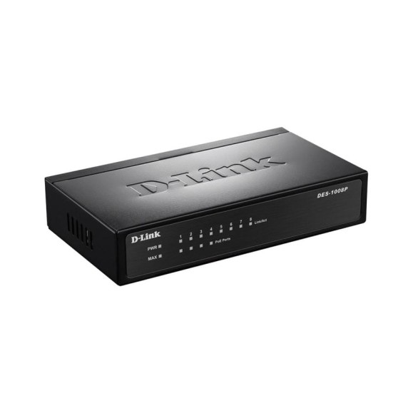Неуправляемый коммутатор d-link с 8 портами 10/100base-tx, 4 порта с поддержкой poe 802.3af 15.4 вт, poe-бюджет 52 вт DES-1008P/C1A Неуправляемый коммутатор d-link с 8 портами 10/100base-tx, 4 порта с поддержкой poe 802.3af 15.4 вт, poe-бюджет 52 вт DES-1008P/C1A