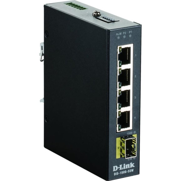 Промышленный неуправляемый коммутатор d-link с 4 портами 10/100/1000base-t, 1 портом 1000base-x sfp DIS-100G-5SW/A1A