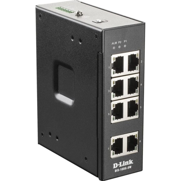 Промышленный неуправляемый коммутатор d-link с 8 портами 10/100/1000base-t DIS-100G-8W/A1A
