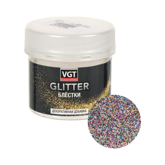 Сухие блёстки VGT pet glitter (мультиколор), 0.05кг 11612321 Сухие блёстки VGT pet glitter (мультиколор), 0.05кг 11612321
