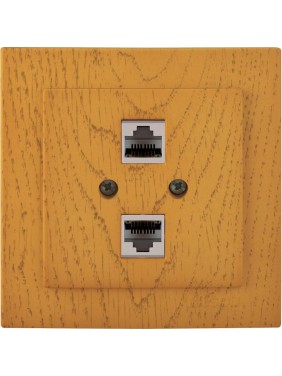 2-местная компьютерная розетка Nilson СУ, RJ45 CAT6, TOURAN WOOD, дуб 24251046