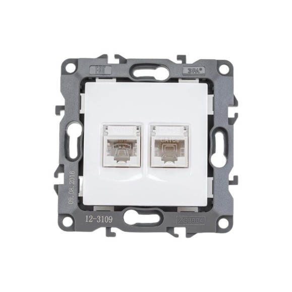 Комбинированная розетка ЭРА 12-3109-01 RJ45 RJ11, IP20, 12, белый Б0018248 Комбинированная розетка ЭРА 12-3109-01 RJ45 RJ11, IP20, 12, белый Б0018248