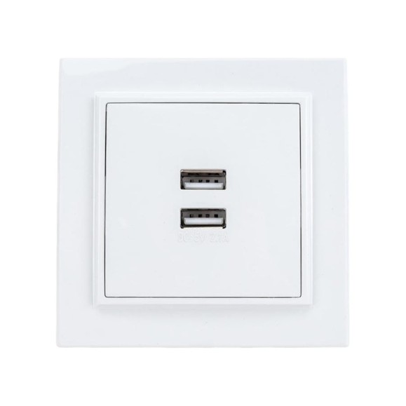 Розетка EKF USB Минск 2-местная, СП 2, 1А, белая ERR-2USB-100 Розетка EKF USB Минск 2-местная, СП 2, 1А, белая ERR-2USB-100