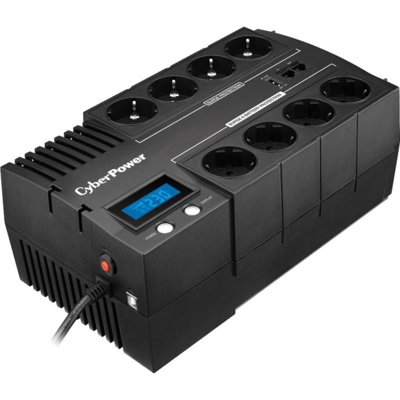 Источник бесперебойного питания CYBERPOWER line-interactive 1200va/720w usb/rj11/45/usb charger a (4+4 euro) BR1200ELCD Источник бесперебойного питания CYBERPOWER line-interactive 1200va/720w usb/rj11/45/usb charger a (4+4 euro) BR1200ELCD