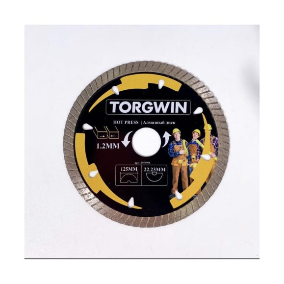 Диск алмазный TORGWIN отрезной сплошной тонкий по керамике и камню 125х22.2/7х1.2мм. All-over Segmented Best for Ceramic slim T973995 Диск алмазный TORGWIN отрезной сплошной тонкий по керамике и камню 125х22.2/7х1.2мм. All-over Segmented Best for Ceramic slim T973995
