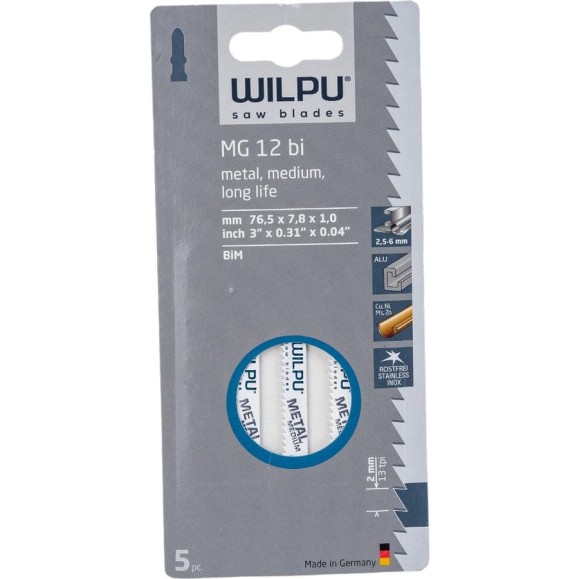 Пилка по металлу MG 12 bi 5 шт. WILPU 265100005 Пилка по металлу MG 12 bi 5 шт. WILPU 265100005