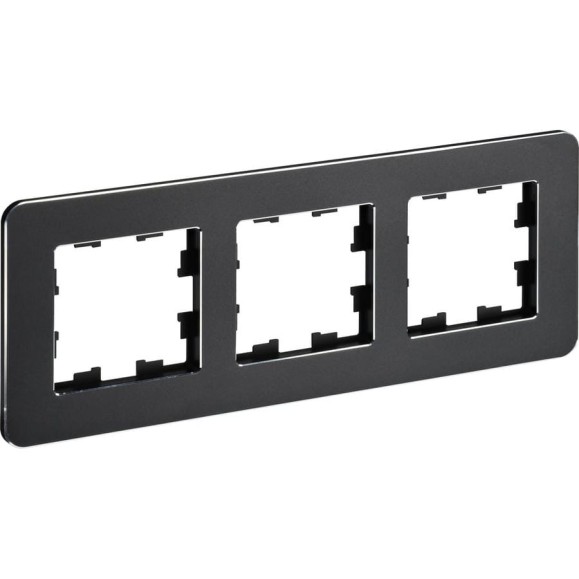 3-местная рамка IEK Brite ру-3-1-бр металл черный re BR-M32-M-01-K02 3-местная рамка IEK Brite ру-3-1-бр металл черный re BR-M32-M-01-K02
