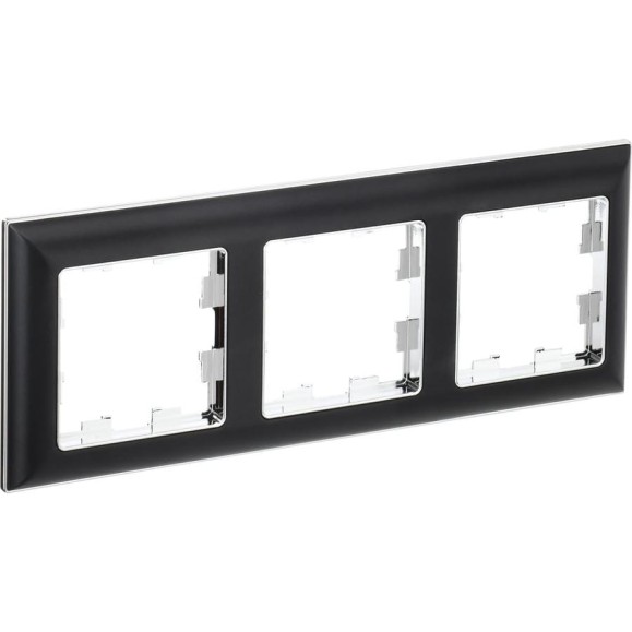 3-местная рамка IEK Brite ру-3-бр хром/черный BR-M32-12-2-K23 3-местная рамка IEK Brite ру-3-бр хром/черный BR-M32-12-2-K23