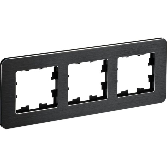 3-местная рамка IEK Brite ру-3-1-бр металл черный re al BR-M32-M-21-K02 3-местная рамка IEK Brite ру-3-1-бр металл черный re al BR-M32-M-21-K02