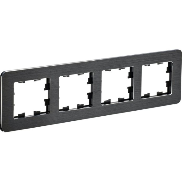4-местная рамка IEK Brite ру-4-1-бр металл черный re al BR-M42-M-21-K02 4-местная рамка IEK Brite ру-4-1-бр металл черный re al BR-M42-M-21-K02