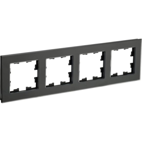 4-местная рамка IEK Brite ру-4-2-бр стекло черный матовый BR-M42-G-31-K02 4-местная рамка IEK Brite ру-4-2-бр стекло черный матовый BR-M42-G-31-K02