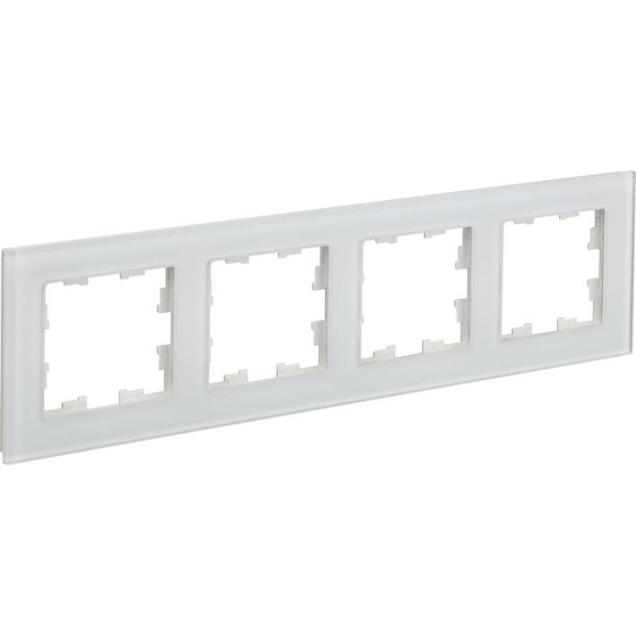 4-местная рамка IEK Brite ру-4-2-бр стекло белый матовый BR-M42-G-31-K01 4-местная рамка IEK Brite ру-4-2-бр стекло белый матовый BR-M42-G-31-K01