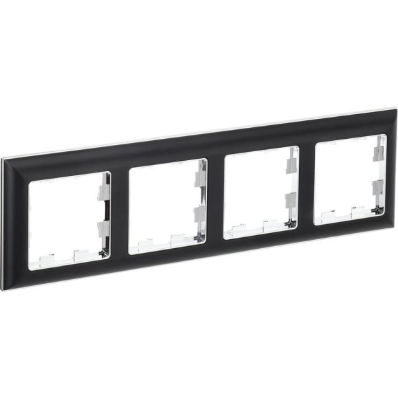 4-местная рамка IEK Brite ру-4-бр хром/черный BR-M42-12-2-K23 4-местная рамка IEK Brite ру-4-бр хром/черный BR-M42-12-2-K23