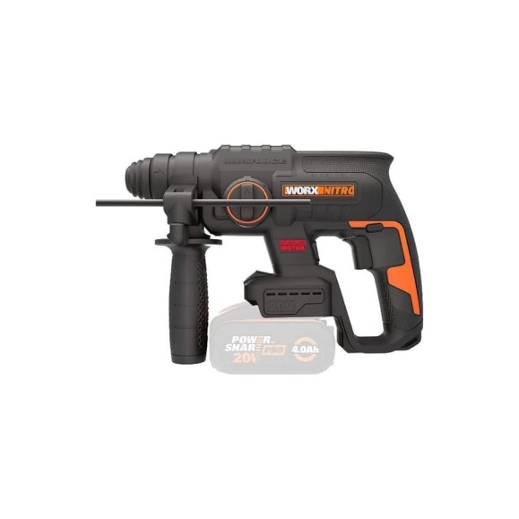 Аккумуляторный бесщеточный перфоратор WORX 20В, без АКБ и ЗУ, коробка WX381.9 Аккумуляторный бесщеточный перфоратор WORX 20В, без АКБ и ЗУ, коробка WX381.9