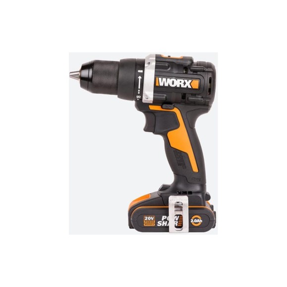 Аккумуляторная бесщёточная дрель-шуруповерт WORX 20В, 60Нм, бесщеточная, 2Ач х2, ЗУ, кейс WX102 Аккумуляторная бесщёточная дрель-шуруповерт WORX 20В, 60Нм, бесщеточная, 2Ач х2, ЗУ, кейс WX102