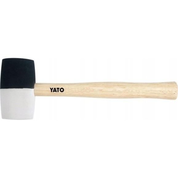 Резиновая киянка YATO 780 г, с деревянной рукояткой, черно-белая YT-4604 Резиновая киянка YATO 780 г, с деревянной рукояткой, черно-белая YT-4604