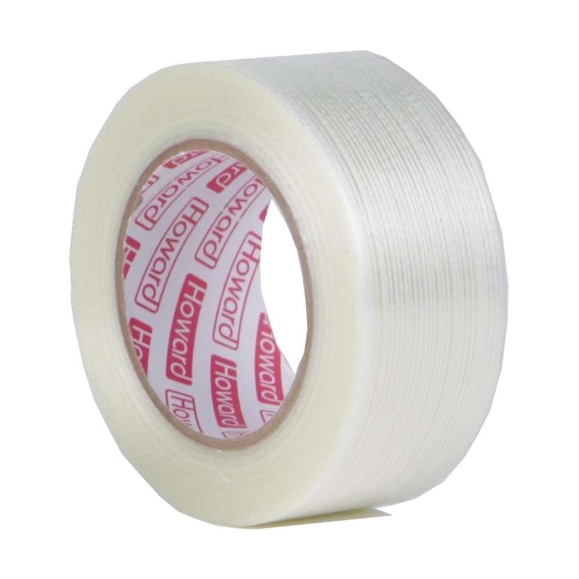 Клейкая лента усиленная продольными стеклонитями HOWARD 50мм х 50м ЦБ-00005953