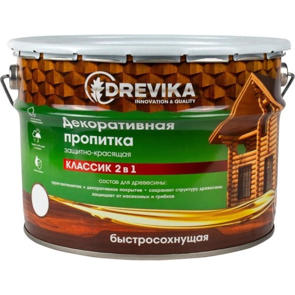 Декоративная пропитка Drevika классик 2 в 1 махагон, 9 л 255493 Декоративная пропитка Drevika классик 2 в 1 махагон, 9 л 255493