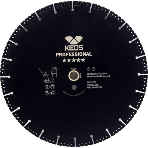 Диск алмазный универсальный (350х25.4/20 мм) KEOS DBU02.352 SGA50314 Диск алмазный универсальный (350х25.4/20 мм) KEOS DBU02.352 SGA50314